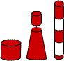 balises cylindriques rouges