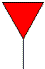 balise rouge (triangle pointe en bas)