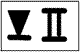 panneau blanc sur la rive avec à gauche un triangle noir pointe en bas et à droite la chiffre II romain