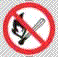 panneau d'interdiction avec une allumette