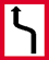 panneau blanc bordé de rouge, contenant une flèche noire montante incurvée vers la gauche 
