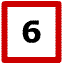 panneau blanc bordé de rouge, contenant un chiffre