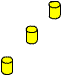 ligne de bouées cylindriques jaunes