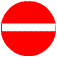 panneau rouge avec une bande blanche