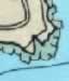 zone verte en bordure de mer sur la carte marine